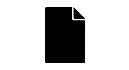 A simple black silhouette of a document or paper icon