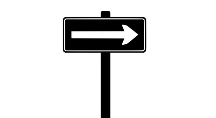 Green Traffic Sign Showing a White Arrow Pointing to the Right