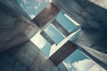 Clear Pixel Picture of Futuristic Abstract Cube Wallpaper BuildingLike Background Design