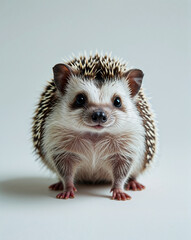 Cute Pygmy Hedgehog Posing Isolated on White Background
