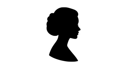 Elegant Woman Silhouette Hairstyle Classic Updo Profile View