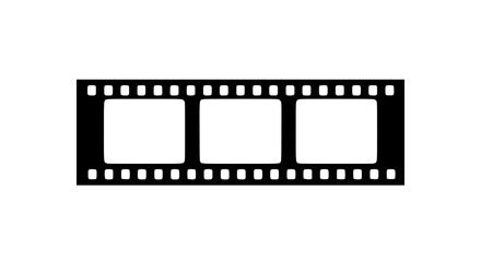 Classic cinematic film strip with three blank frames creating a visual story