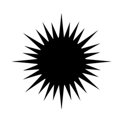 Abstract Black Starburst Silhouette Design Element for Cosmic and Celestial Themes