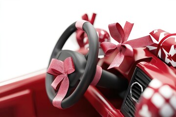 High Definition View of Festive Driving Events Isolated on White Background, Depth of Field