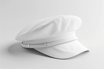 Blank White Uniform Hat or Cap Mockup on a White Background 3D Rendering