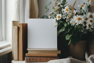 Sharp Image of Box with Flowers and Books