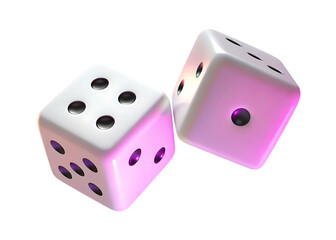 3d rolling dice icon isolated on white background PNG, AI GENERATED