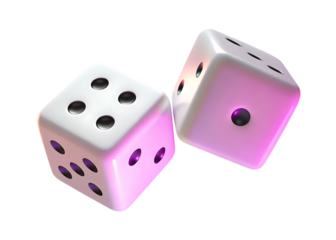3d rolling dice icon isolated on white background PNG, AI GENERATED
