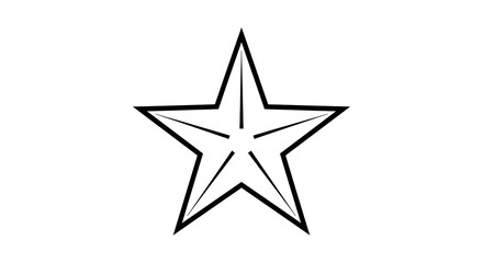 Obraz premium Simple Black Star Outline Clean Vector Graphic Design Element