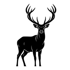 Majestic Stag Silhouette Illustrates Forest Wildlife and Nature's Grandeur © Retsher