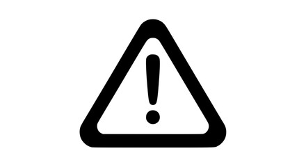 Warning Sign Silhouette with Exclamation Mark Inside Triangle Danger Alert Symbol