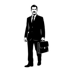 Distinguished Gentleman With a Briefcase Ready for Business Adventures