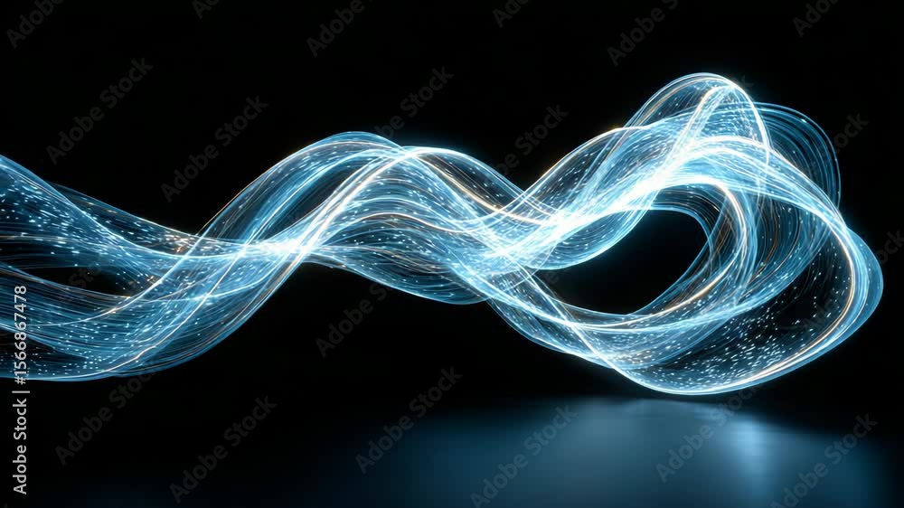 Poster dynamic light wave motion abstract digital visualization for science and technology presents flowing
