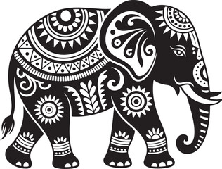 Walking Elephant with Raised Trunk Silhouette

Mother and Baby Elephant Vector Scene

Decorated Indian Elephant Silhouette Design

Elephant in Savannah Vector Art

Elephant Herd Silhouette at Sunset