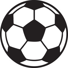 Fototapeta premium Simple Black and White Soccer Ball Illustration with Pentagons and Hexagons for Sports and Recreation black