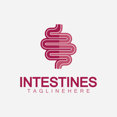 Intestine human Logo vector design, Intestine Organ medical design