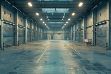 Sharp Image of Large Empty Storehouse with Modern Design