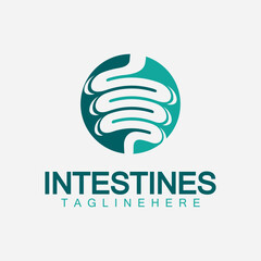 Intestine human Logo vector design, Intestine Organ medical design