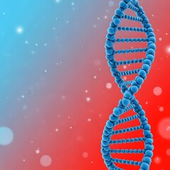 Blue and red -hued DNA helix background illustrating molecular biology and genetic research