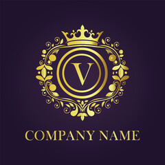 Letter  luxury gold logo concept