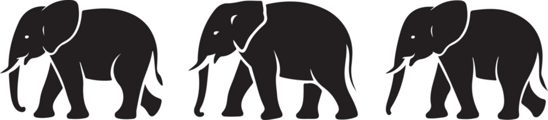 Walking Elephant with Raised Trunk Silhouette

Mother and Baby Elephant Vector Scene

Decorated Indian Elephant Silhouette Design

Elephant in Savannah Vector Art

Elephant Herd Silhouette at Sunset