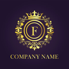 Letter  luxury gold logo concept