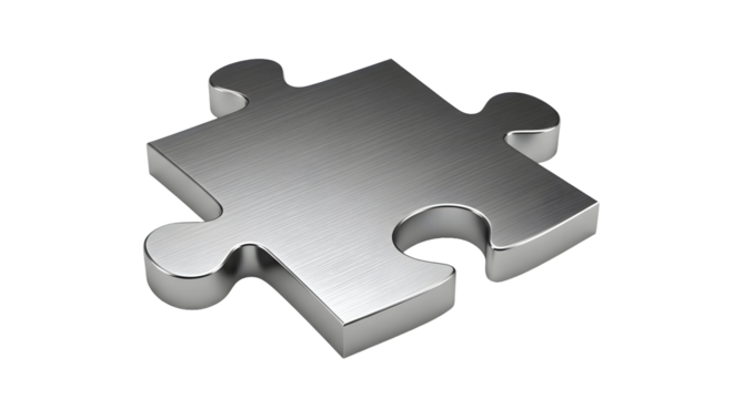 Silver puzzle piece illustration