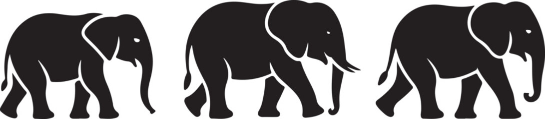 Walking Elephant with Raised Trunk Silhouette

Mother and Baby Elephant Vector Scene

Decorated Indian Elephant Silhouette Design

Elephant in Savannah Vector Art

Elephant Herd Silhouette at Sunset