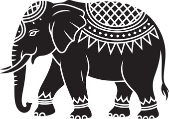 Walking Elephant with Raised Trunk Silhouette

Mother and Baby Elephant Vector Scene

Decorated Indian Elephant Silhouette Design

Elephant in Savannah Vector Art

Elephant Herd Silhouette at Sunset