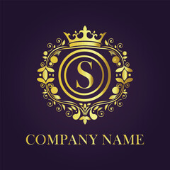 Letter  luxury gold logo concept