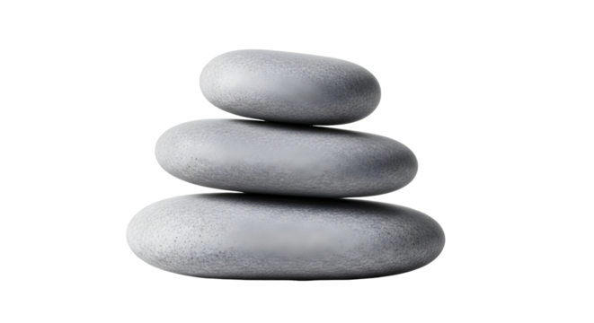Stacked gray stones against black background