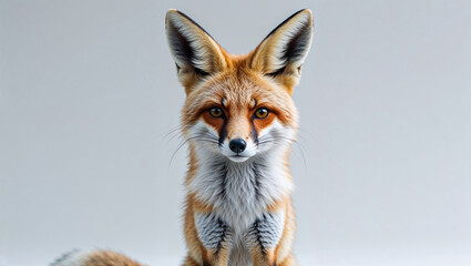 Fennec Fox Posing Isolated on White Background