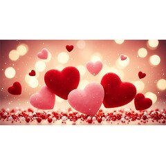 A romantic Valentine's Day background with a red heart pattern