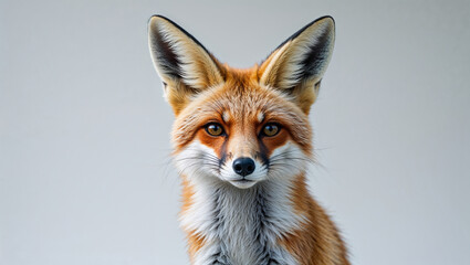Fennec Fox Posing Isolated on White Background
