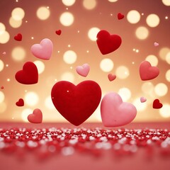 heart pattern background and perfect for Valentine's Day celebrations of  romantic love A red and pink color