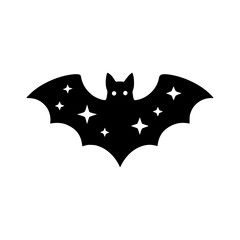 A bat silhouette with stars icon