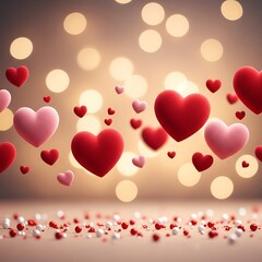 heart pattern background and perfect for Valentine's Day celebrations of  romantic love A red and pink color
