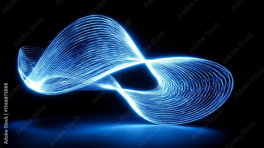 Poster futuristic light wave animation visualized with dynamic blue lines