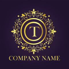 Letter  luxury gold logo concept