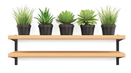 a rack with integrated shelf clipart, dualpurpose display, wood and steel, isolated on white background