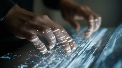 Virtual Keyboard Projection on Transparent Surface