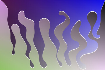 This abstract vector image features bold, layered color waves in organic shapes, blending retro tones like pink, green, blue, and beige to create a vibrant, fluid, and dynamic visual composition
