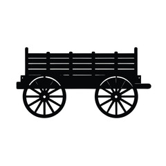 Fototapeta premium -old-rural-logging-wagon-with-wooden-axles----.eps