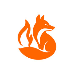 Obraz premium Fiery fox icon 