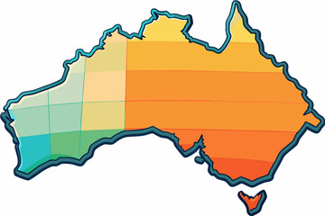 Gradient Map of Australia map continent