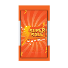 Flash Sale Social Media Story Tamplate Design. Story Design. Flash Sale Super sale Mega sale
