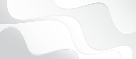 Minimalist Abstract Background with Flowing White and Light Gray Curves, Liquid-Inspired Gradient Waves and Subtle Texture for Elegant Branding, Web Design, and Visual Projects