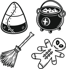 Cartoon vector illustration set: rocket, people, and fashion symbols