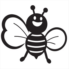 Minimal Bee Logo Design – Silhouette Style Vector Graphic for Eco Branding, Clean Insect Icon, Modern Honeybee Logo for Organic and Nature Brands