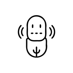 Handdrawn a pill shape with face sound wave symbols on capsule medicine